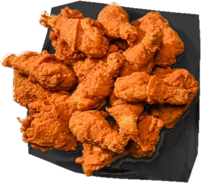 Platter of fried chicken for a family meal