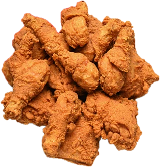 Golden fried chicken pieces