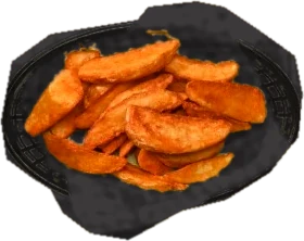 Seasoned potato wedges in a basket